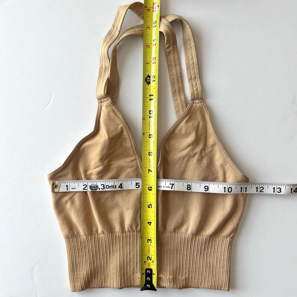 ☀️(A342) NEW Free People Movement Good Karma Crop Tank. Gold. Size: XS/S - Picture 5 of 6